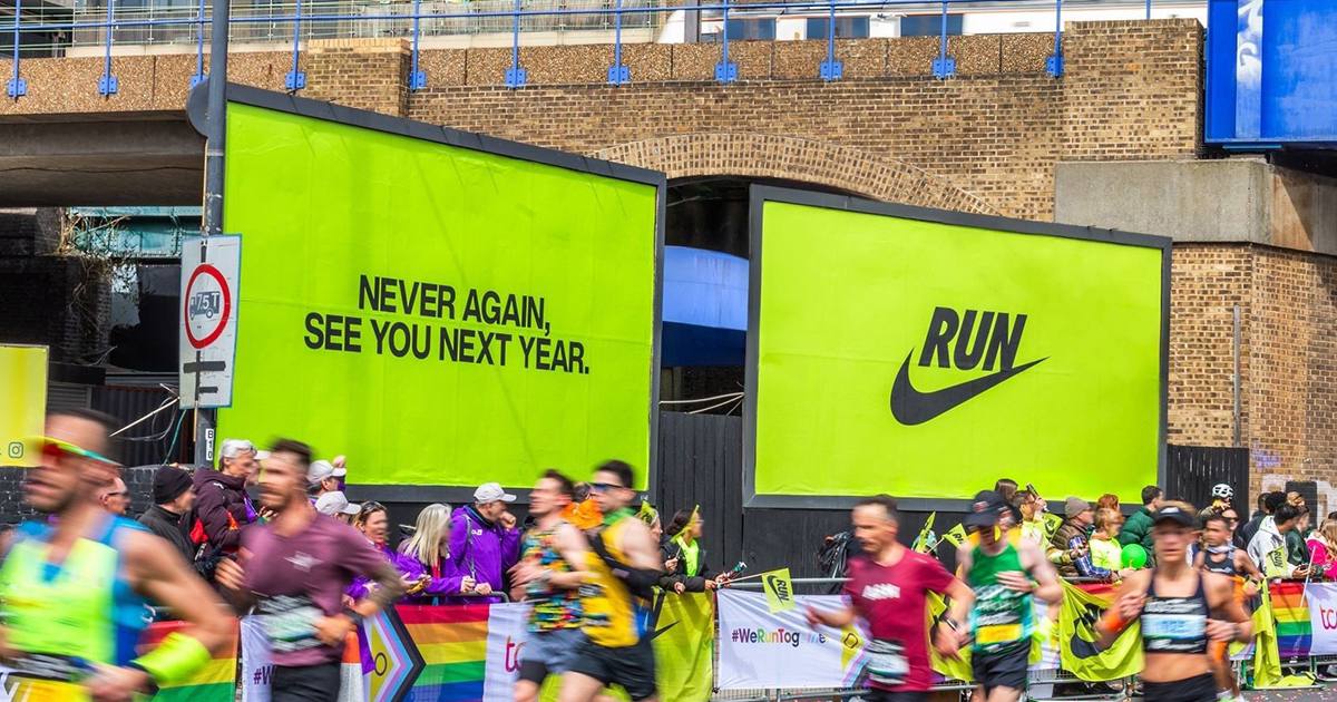 Упс? Nike попал в скандал из-за фразы «Never again» (Никогда больше) в кампании для Лондонского марафона | Сетка — социальная сеть от hh.ru