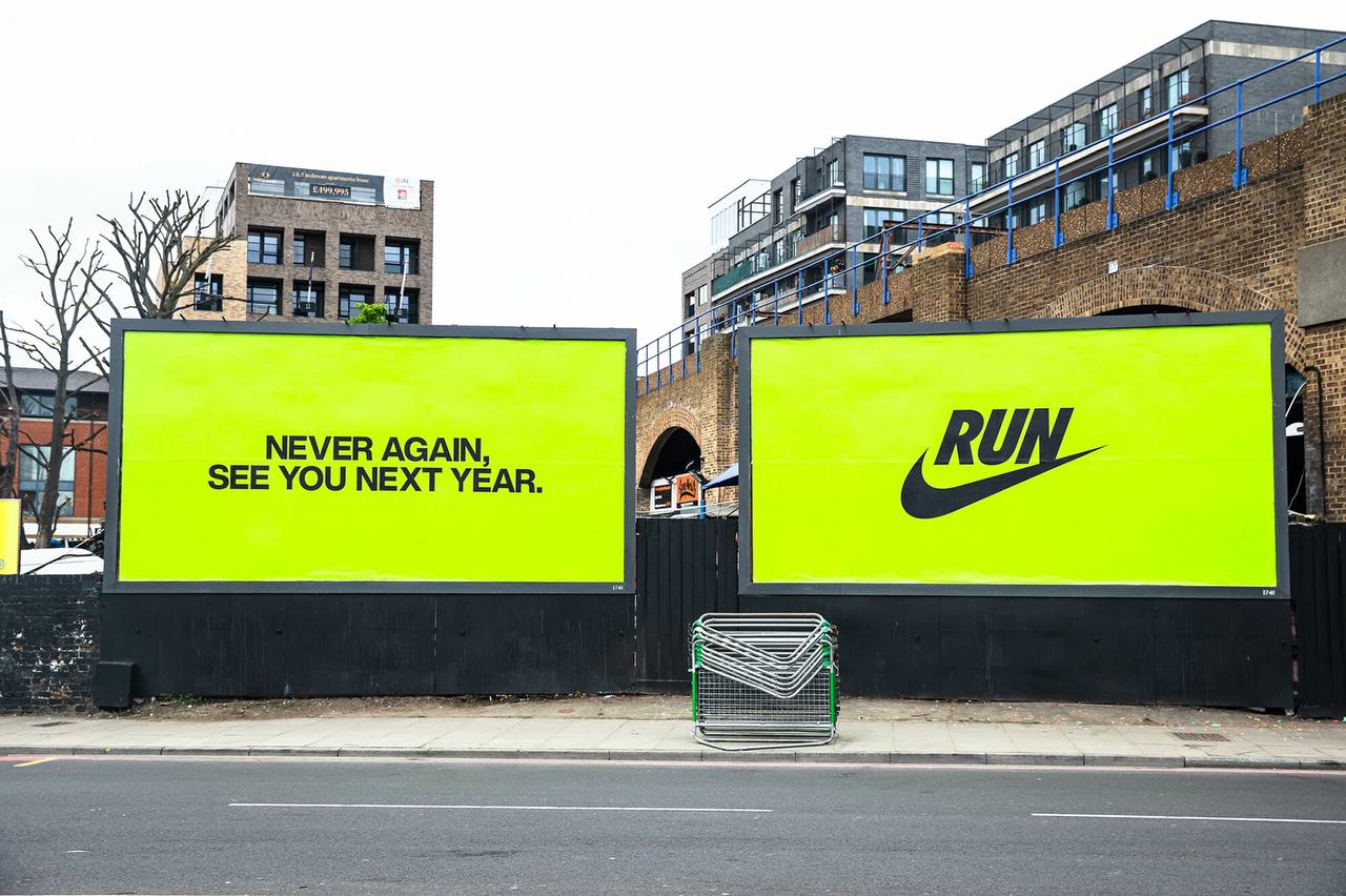 Упс? Nike попал в скандал из-за фразы «Never again» (Никогда больше) в кампании для Лондонского марафона | Сетка — социальная сеть от hh.ru