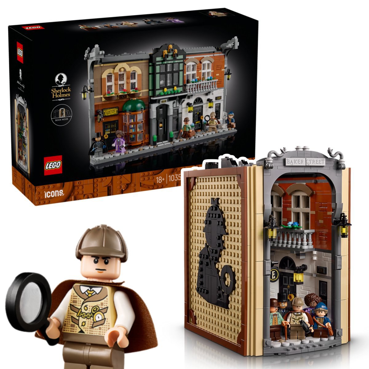 Lego выпустит набор по Шерлоку Холмсу! В комплект из 1359 деталей войдёт складной фасад Бейкер-стрит, а также 5 фигурок: Шерлок Холмс, доктор Ватсон, Ирен Адлер, Пейдж и профессор Мориарти | Сетка — социальная сеть от hh.ru