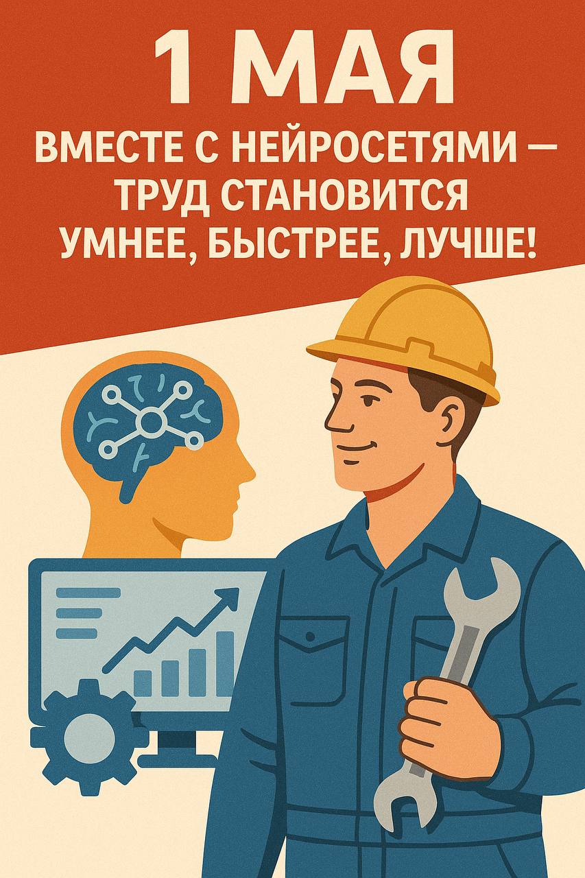 🎉С Праздником Весны и Труда! 
Сегодня 1 Мая — день, когда мы чествуем труд, весну и новые возможности! 
А знаете, что делает этот праздник по-настоящему современным? Нейросети, которые уже стали нашим... | Сетка — социальная сеть от hh.ru