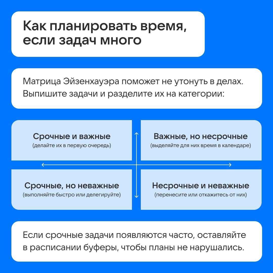 Тайм-менеджмент: как всё успеть и не сойти с ума? | Сетка — социальная сеть от hh.ru