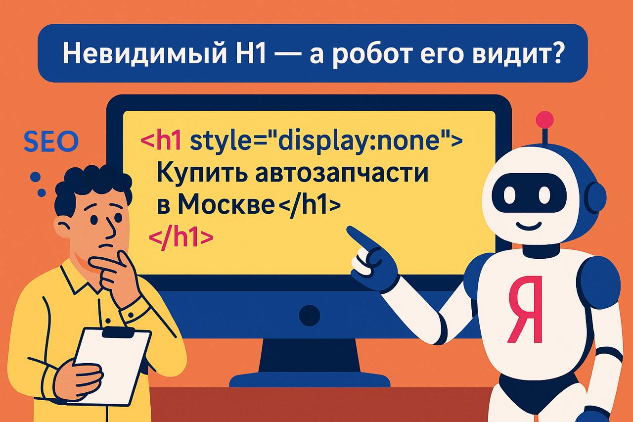 Невидимый H1 — а робот его видит?
Ты проводишь аудит сайта клиента. Визуально заголовка H1 на главной странице нет | Сетка — социальная сеть от hh.ru