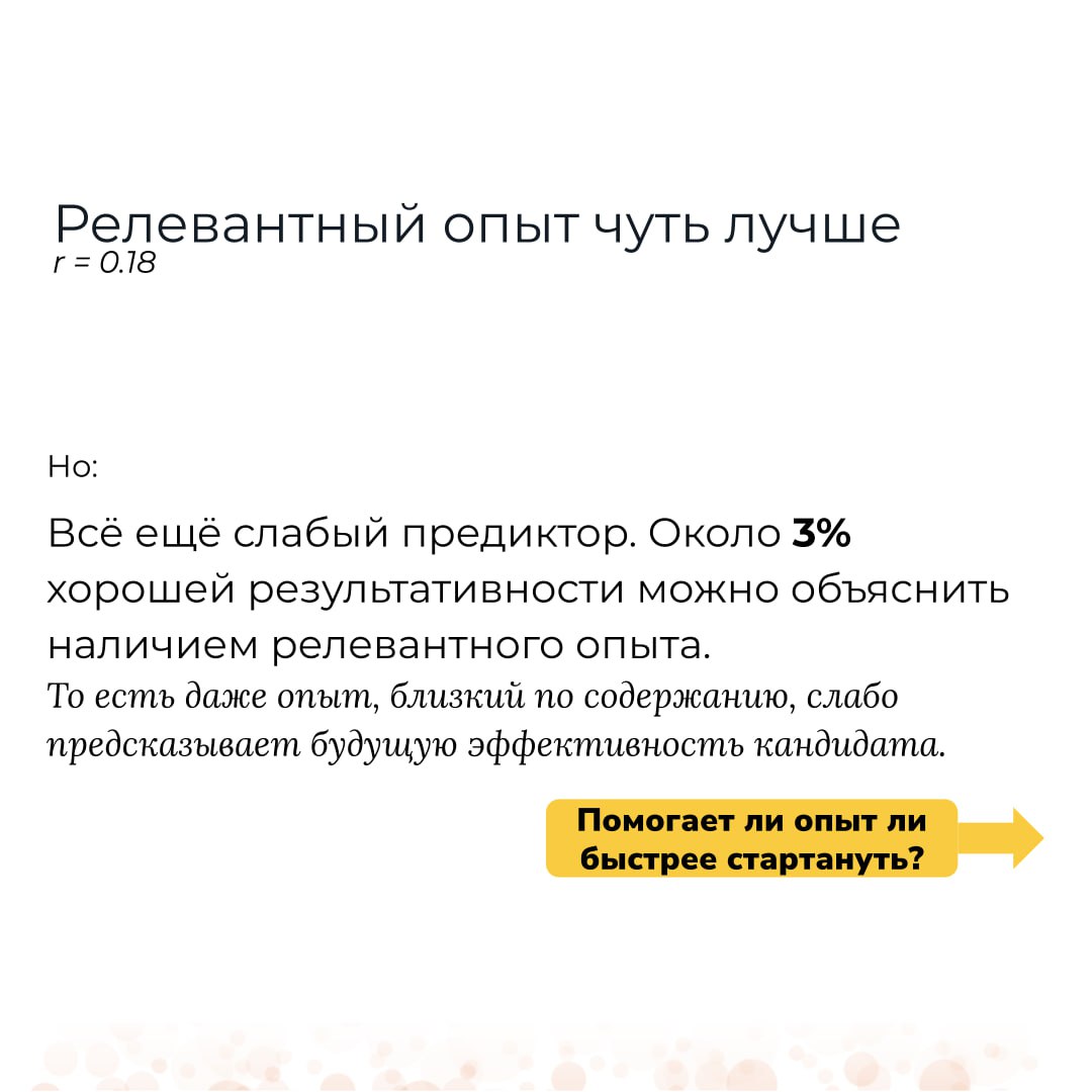 Как опыт в резюме влияет на будущую результативность кандидата? (Спойлер - почти никак)
Исследования подтверждают, что куча энергии с обеих сторон тратится впустую | Сетка — социальная сеть от hh.ru