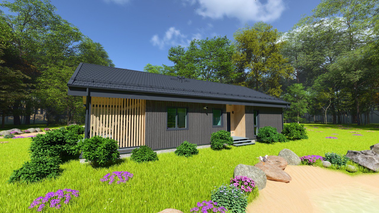 Здравствуйте, друзья! Встречайте нашу новинку🏡 Одноэтажный дом "Альвера" — это идеальное сочетание скандинавского стиля и каркасной технологии, созданное для Вашего уюта и комфорта | Сетка — социальная сеть от hh.ru