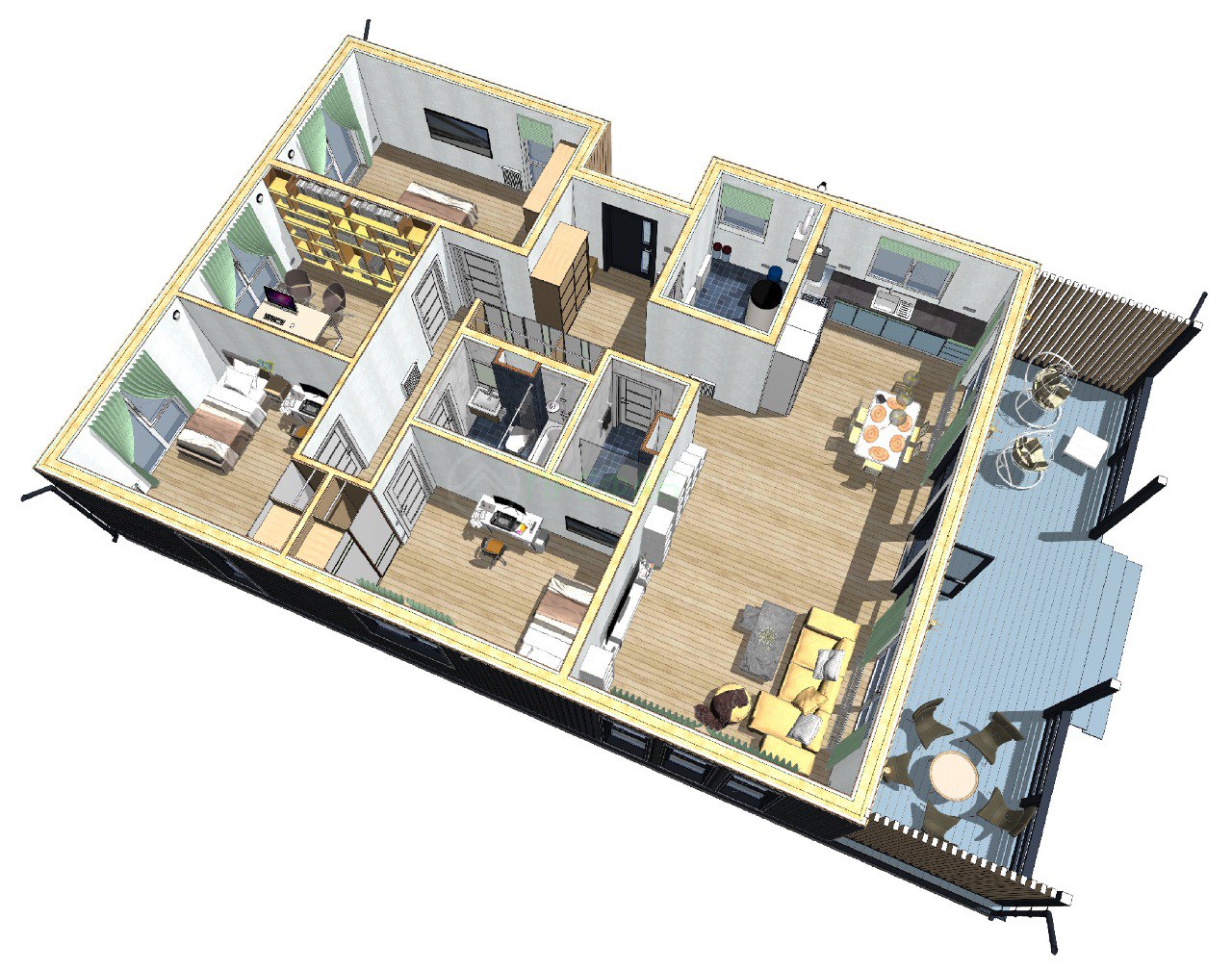 Здравствуйте, друзья! Встречайте нашу новинку🏡 Одноэтажный дом "Альвера" — это идеальное сочетание скандинавского стиля и каркасной технологии, созданное для Вашего уюта и комфорта | Сетка — социальная сеть от hh.ru