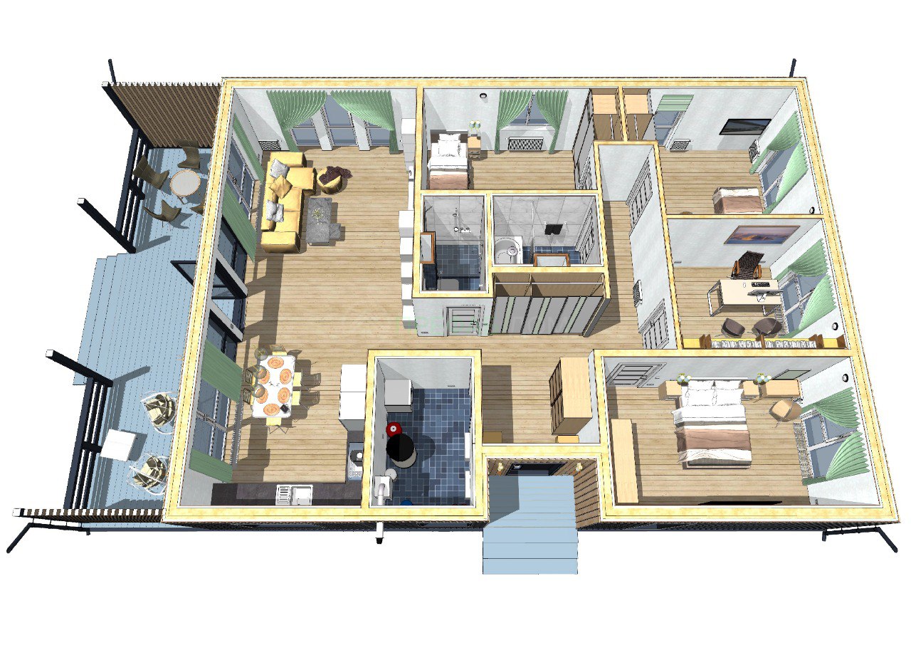 Здравствуйте, друзья! Встречайте нашу новинку🏡 Одноэтажный дом "Альвера" — это идеальное сочетание скандинавского стиля и каркасной технологии, созданное для Вашего уюта и комфорта | Сетка — социальная сеть от hh.ru