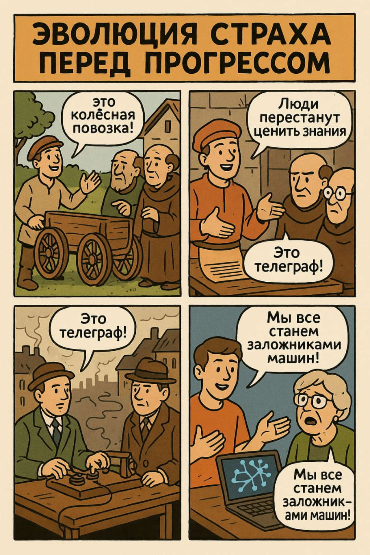 Эволюция страха перед прогрессом | Сетка — социальная сеть от hh.ru