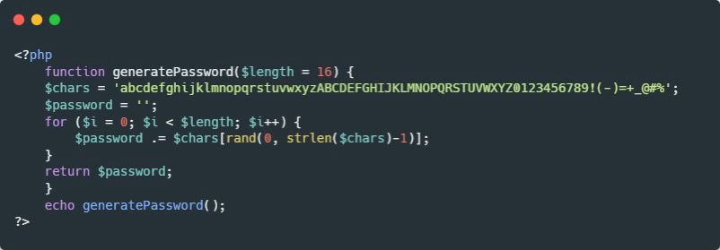 Тестовое задание на PHP: Генератор случайных паролей | Сетка — социальная сеть от hh.ru