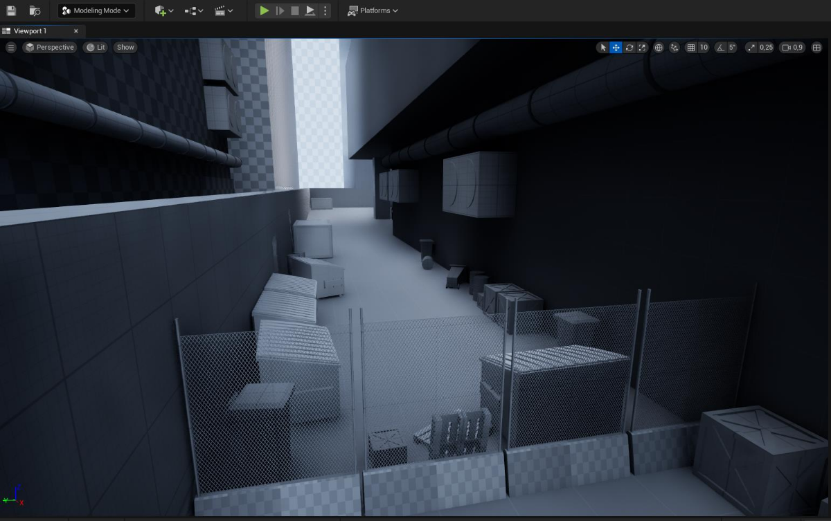 Пятничный скриншот  #ue5 #blockout #leveldesign | Сетка — социальная сеть от hh.ru
