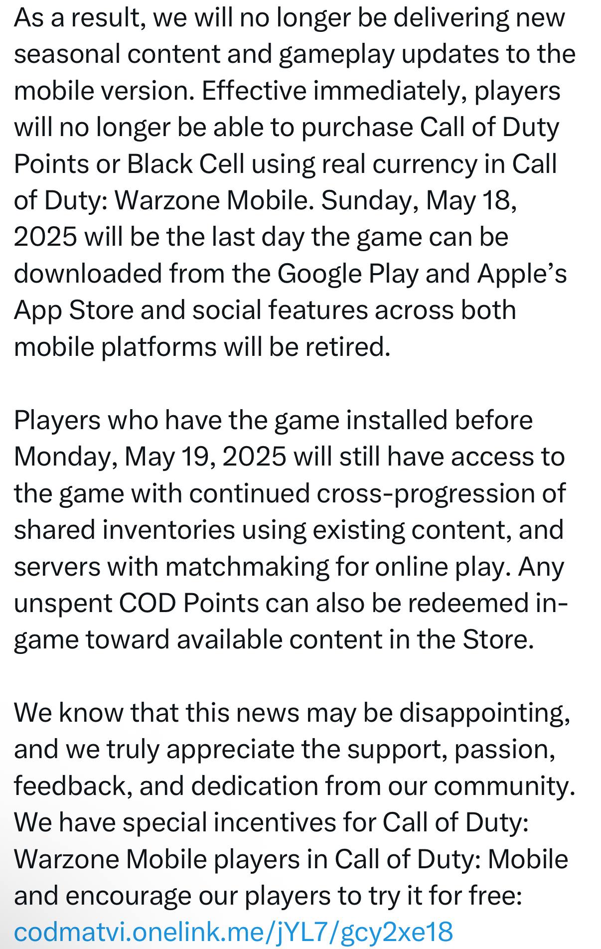 Мы искренне ценим вашу преданность и страсть к Call of Duty: Warzone Mobile. Вперед, мы будем оптимизировать масштабы игры | Сетка — социальная сеть от hh.ru