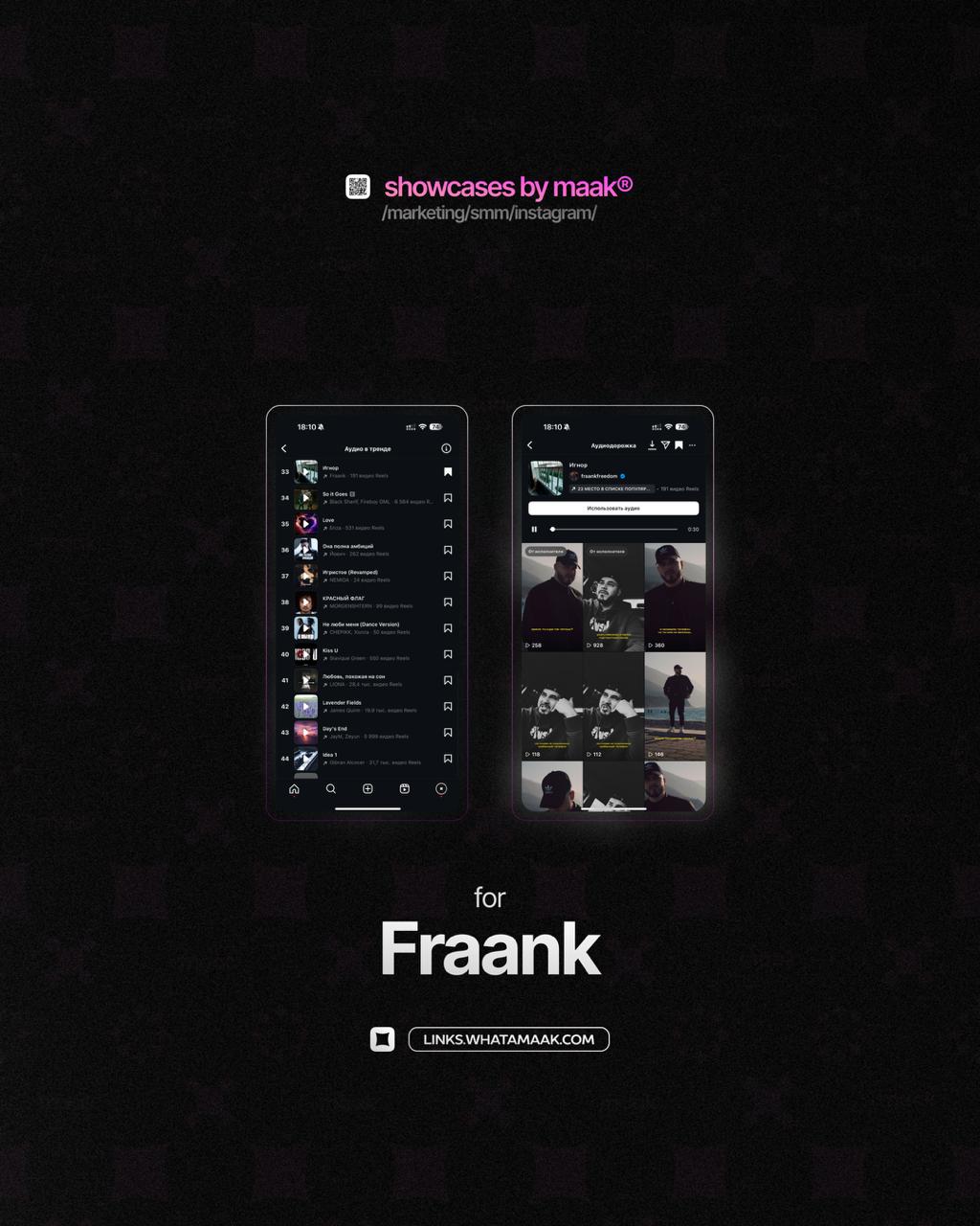 📱 Новый кейс — Продвижение в топ чарты Instagram* для Fraank
✅ Что было сделано?
— Размещение сниппетов и видео-нарезок с треком артиста в тематических сообществах;
— Массовый постинг
⭐️Итог:
— Попали... | Сетка — социальная сеть от hh.ru