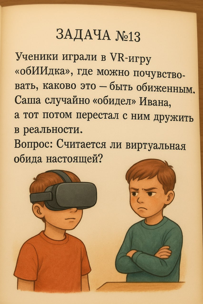 Задачник по новой этике
Увидел в интернете картинку с детской задачкой о «мозге в колбе» (известном философском мысленном эксперименте) и решил сделать серию дилемм из учебника будущего по новой этике | Сетка — социальная сеть от hh.ru