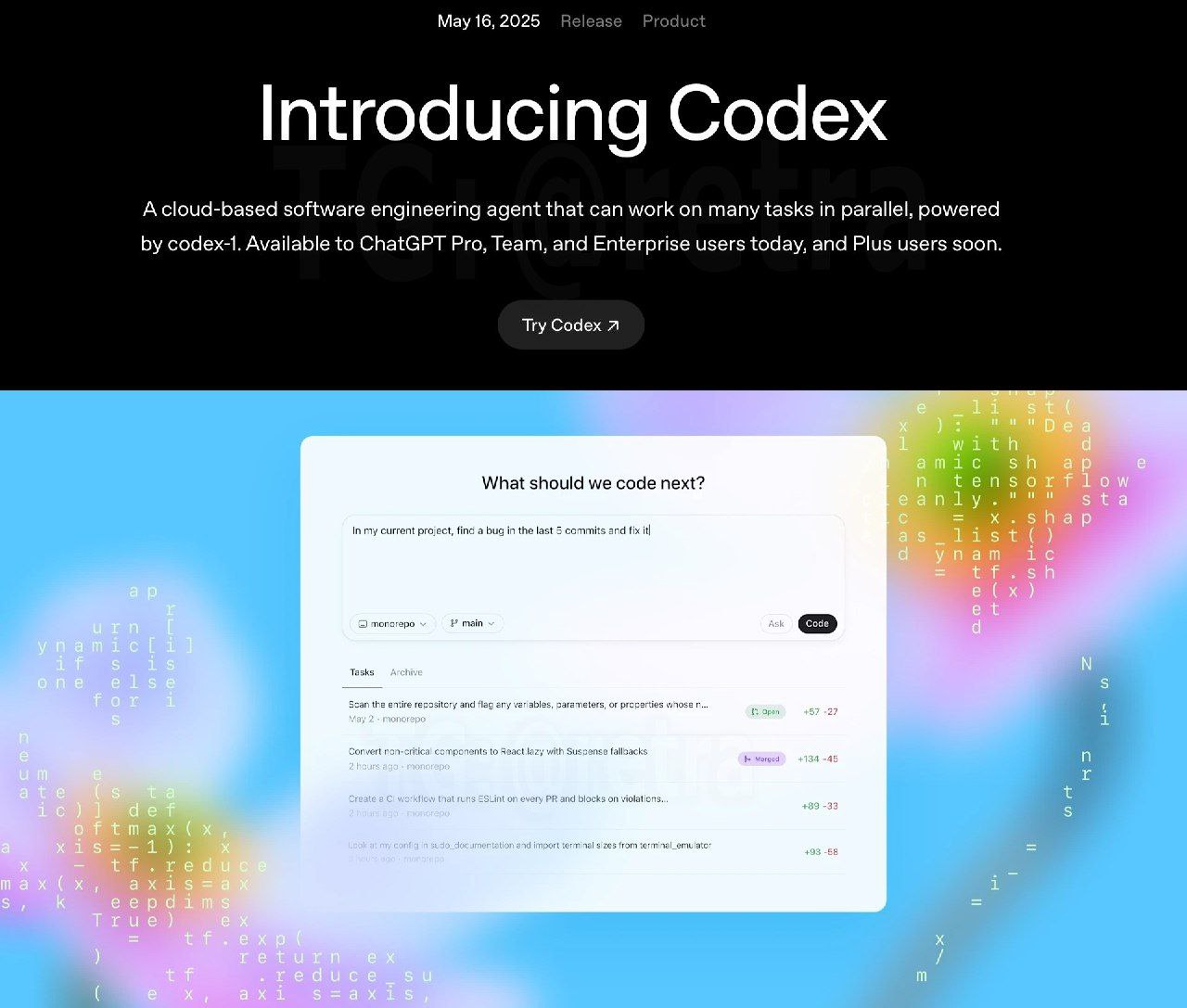 🚀 OpenAI Codex: Зачем он нужен и как перевернёт ваш подход к кодингу?
Codex — новый агент от OpenAI, созданный специально для разработчиков | Сетка — социальная сеть от hh.ru