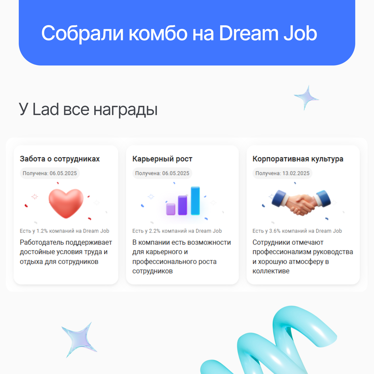 Собрали комбо наград на Dream Job!🏆 | Сетка — социальная сеть от hh.ru