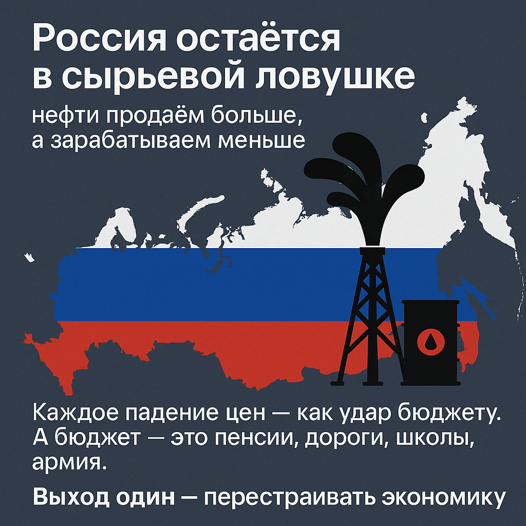 📉 Россия продаёт больше нефти — а зарабатывает меньше | Сетка — социальная сеть от hh.ru