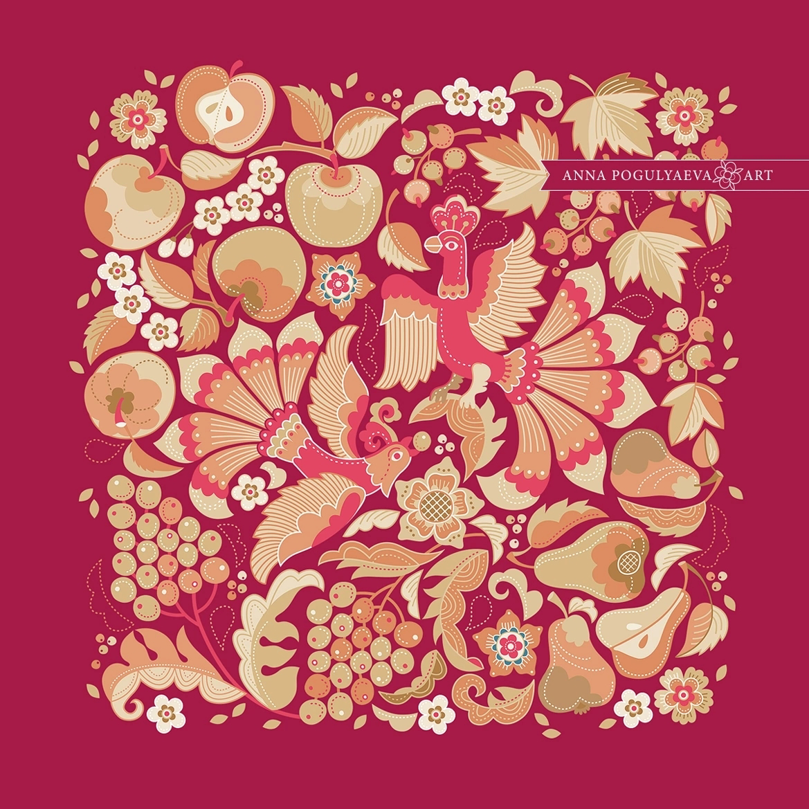 Русский сад. Принт для ткани, вдохновлённый садами Коломны | Сетка — социальная сеть от hh.ru