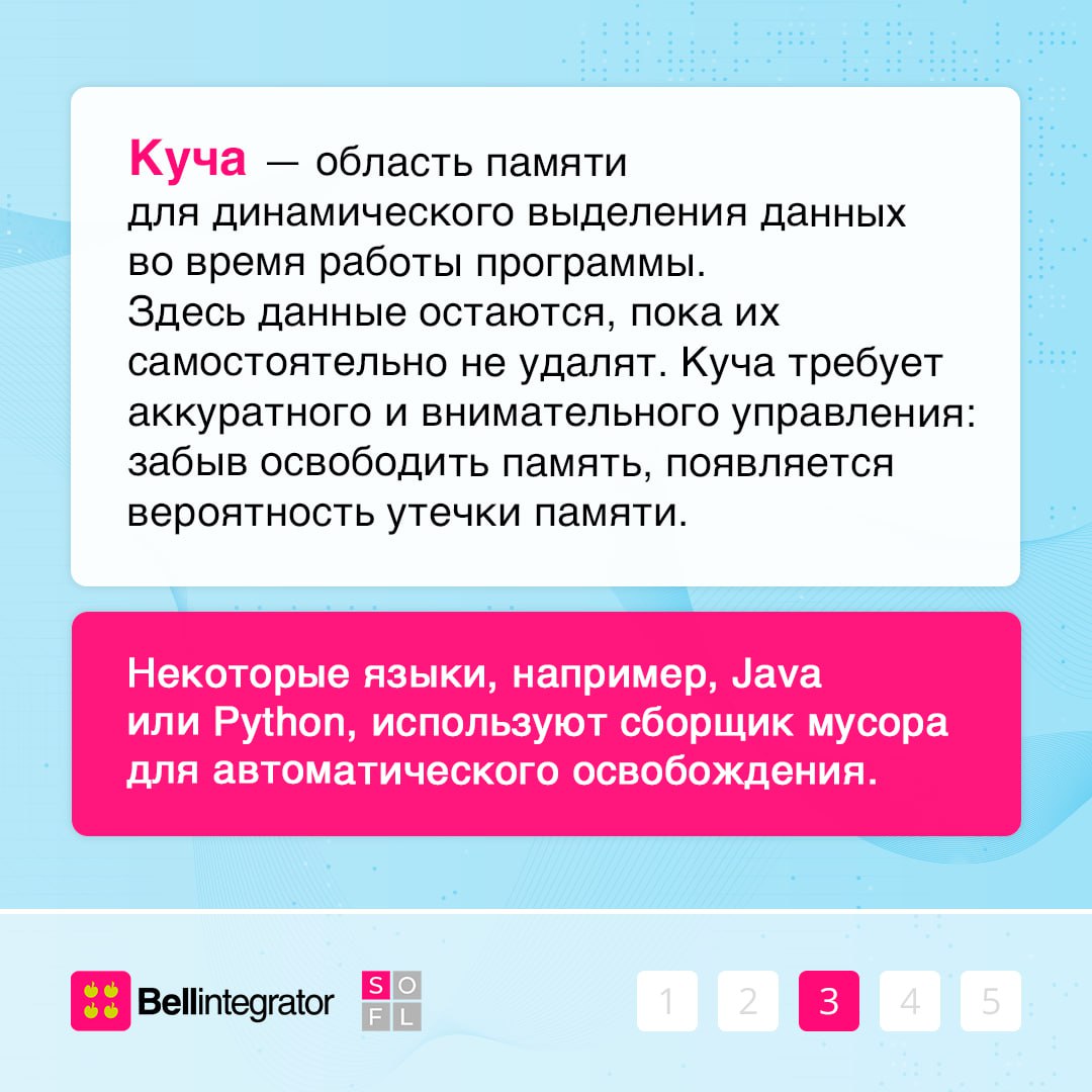 Стек и куча — основные механизмы управления памятью 💻
Они позволяют эффективно организовать хранение данных и обеспечивают гибкость при разработке программ | Сетка — социальная сеть от hh.ru