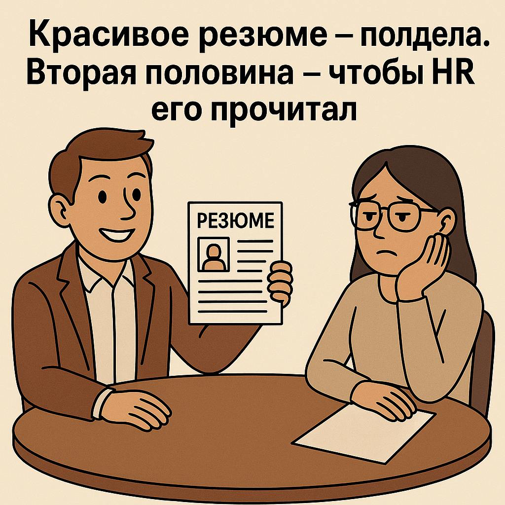 🎨 КРАСИВОЕ РЕЗЮМЕ - ПОЛДЕЛА.
Вторая половина — чтобы HR его прочитал
Мы не просто отправляем резюме.
Мы боремся за внимание. 🥊
У HRа сотни откликов в день | Сетка — социальная сеть от hh.ru