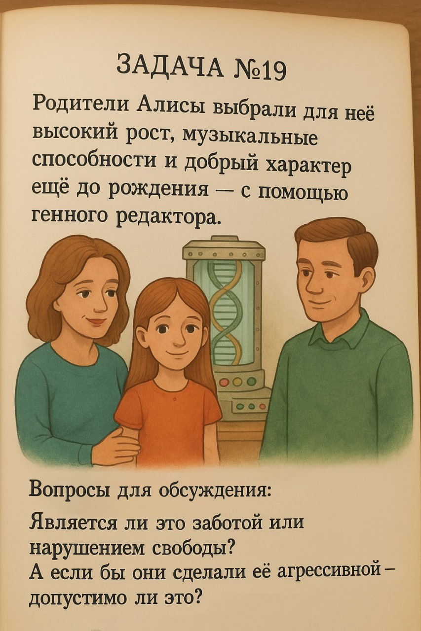 Задачник по новой этике
Увидел в интернете картинку с детской задачкой о «мозге в колбе» (известном философском мысленном эксперименте) и решил сделать серию дилемм из учебника будущего по новой этике | Сетка — социальная сеть от hh.ru