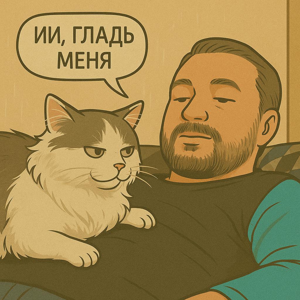 Мы все — ИИ
Всё больше читаю, что ИИ — это хорошо или ИИ — плохо.
«Фу, наделали говна» или «Каеф, сижу вайбкодингом занимаюсь» | Сетка — социальная сеть от hh.ru