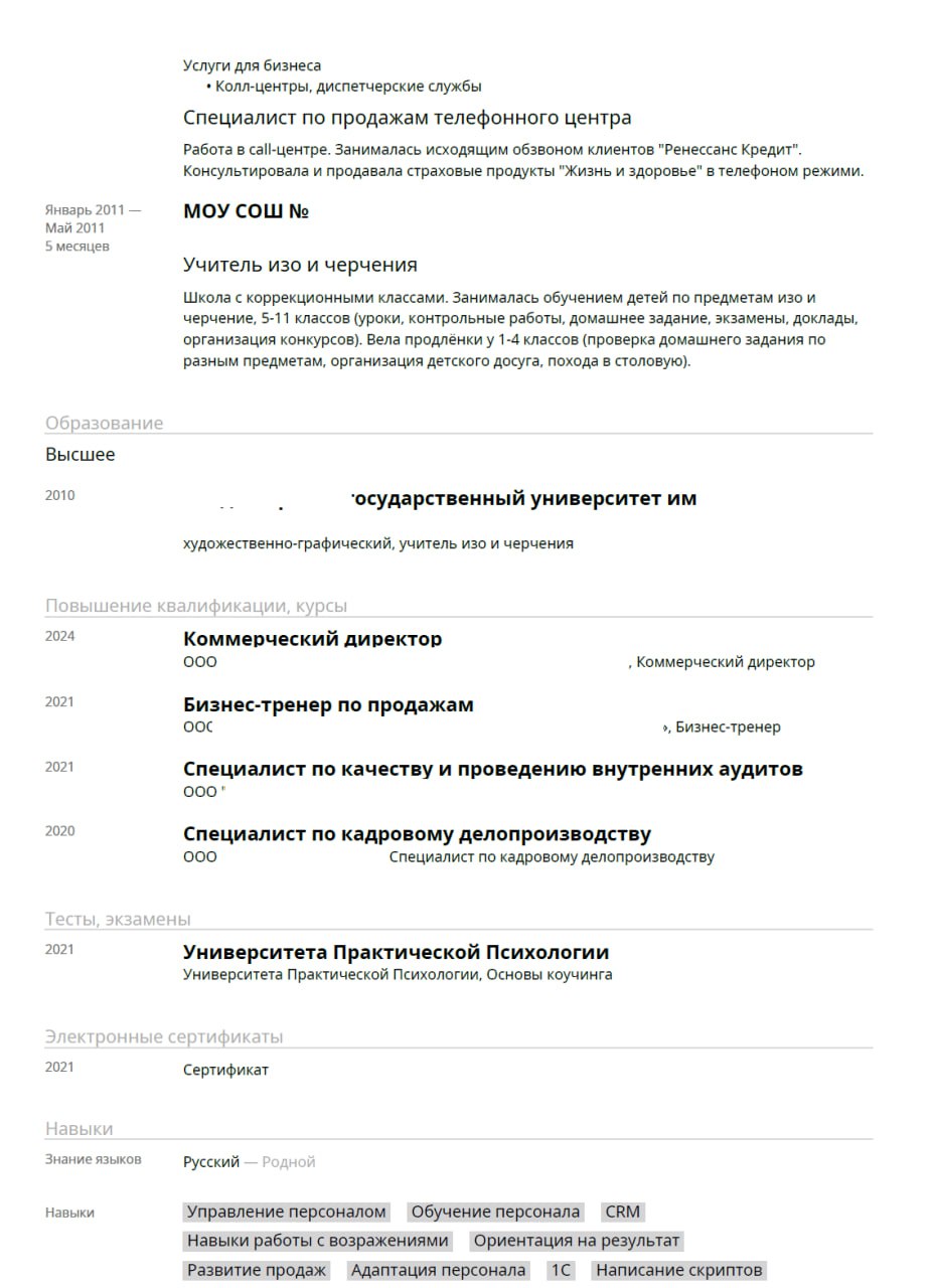 Ну вот и пришло время для разбора ваших резюме. Сегодня разбираем резюме Директора по продажам | Сетка — социальная сеть от hh.ru