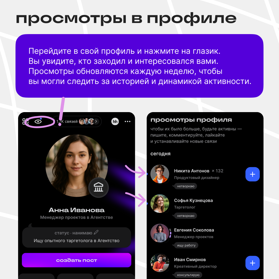 Кто-то смотрел ваш профиль 👀 | Сетка — социальная сеть от hh.ru