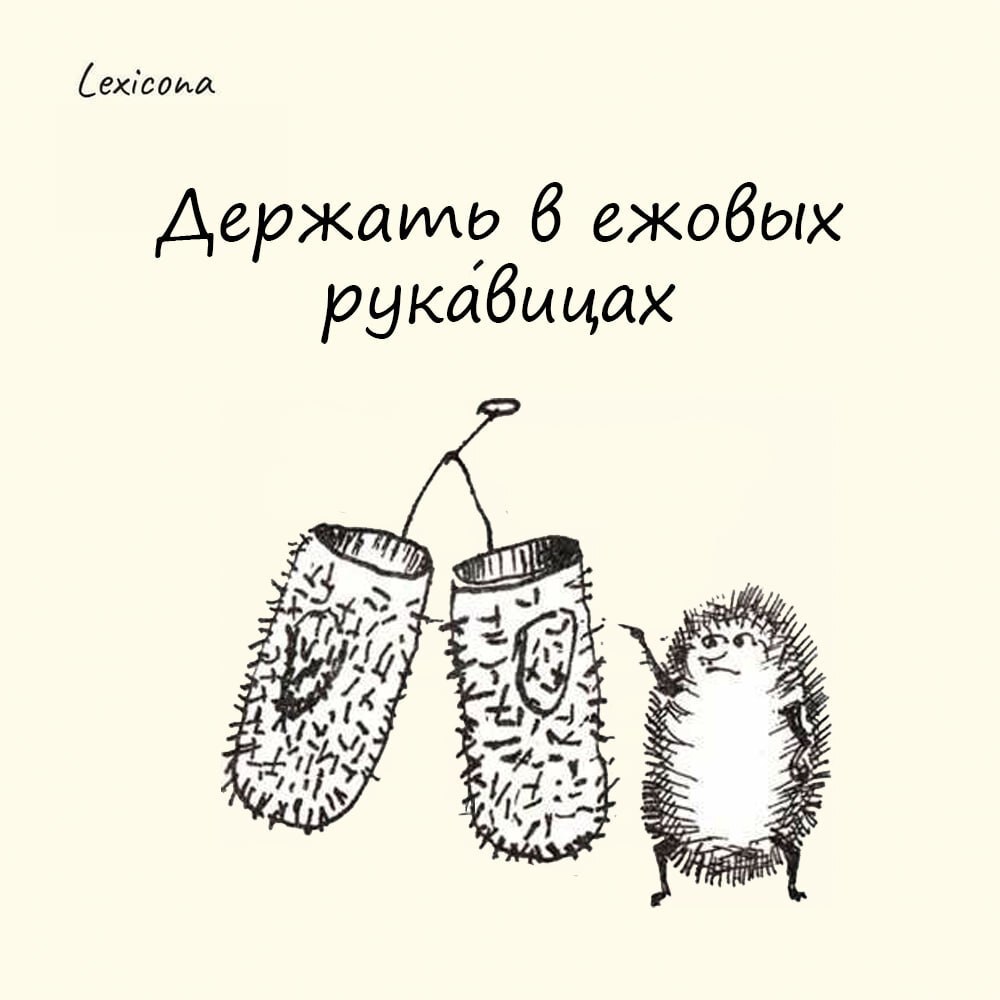 Держать в ежовых рукавицах
Ежовые рукавицы - это рукавицы, сшитые из очень толстой кожи. Не из ежей сшитые, что важно, а предназначенные для ловли ежей | Сетка — социальная сеть от hh.ru