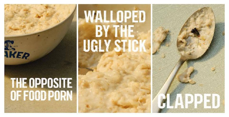 Овсянка, сэр!
В 2025 году Quaker Oats запускают кампанию Deliciously Ugly. Они говорят прямо: каша — не глянец. Она серая, странная, местами похожа на строительную смесь. Но вкусная и настоящая | Сетка — социальная сеть от hh.ru