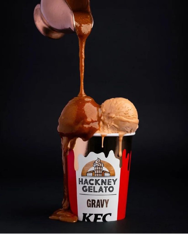 Это, конечно, уже максимально странно. KFC решили выпустить мороженое со вкусом подливки совместно с Hackney Gelato. Выглядит такой кулинарный эксперимент довольно неоднозначно | Сетка — социальная сеть от hh.ru
