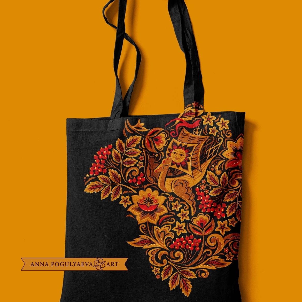 Принт для ткани "Летучий корабль" по мотивам русской росписи | Сетка — социальная сеть от hh.ru