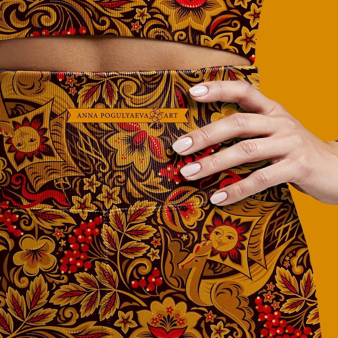 Принт для ткани "Летучий корабль" по мотивам русской росписи | Сетка — социальная сеть от hh.ru