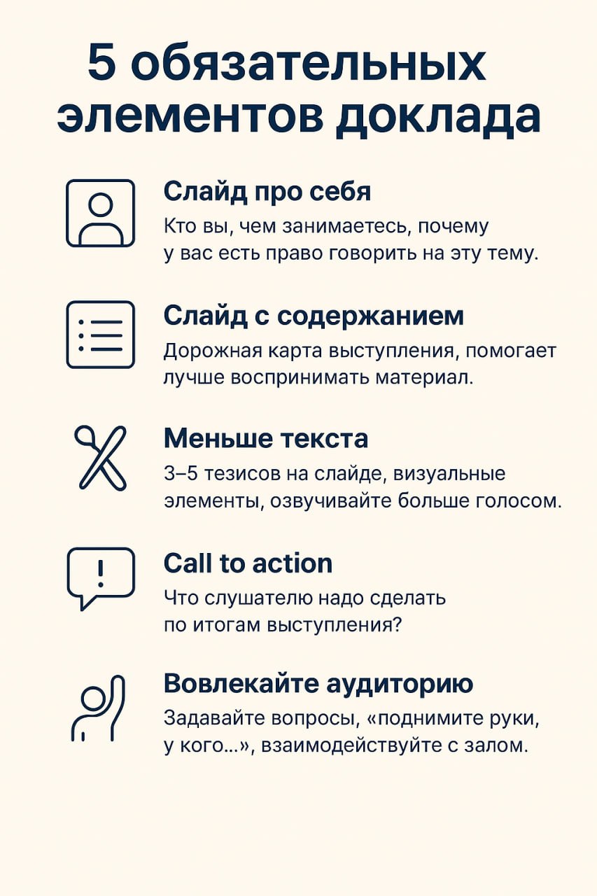 Всем успешной доставки! 😎 Мне кажется, я набрал неплохой опыт в публичных выступлениях и поэтому решил поделиться чеклистом, который помогает мне готовиться и не провалиться на сцене | Сетка — социальная сеть от hh.ru