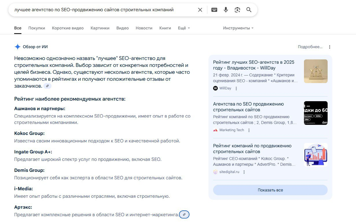 Эксперимент: SEO в ИИ выдаче | Сетка — социальная сеть от hh.ru
