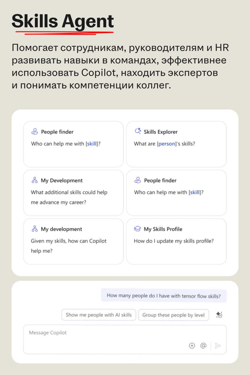 Microsoft делает оценку компетенций сотрудников фоновым процессом с помощью ИИ
🌟 Что случилось
Microsoft представил People Skills — новую ИИ-систему для определения, оценки и развития навыков сотрудни... | Сетка — социальная сеть от hh.ru