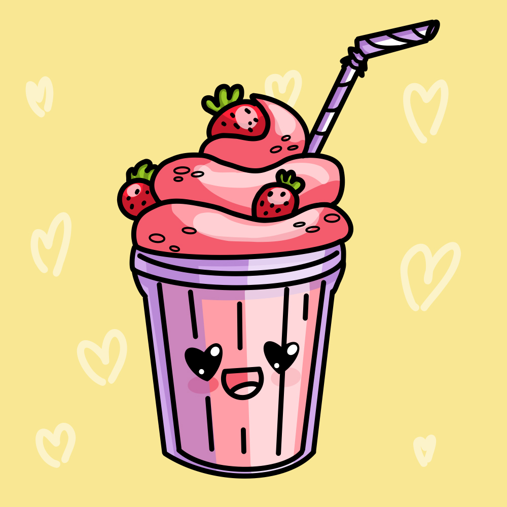Красавчик, клубничный милкшейк 🍓мне осталась последняя иллюстрация из серии и это будет победа что я смогла и доделала начатое несмотря что болею💪🏻 | Сетка — социальная сеть от hh.ru