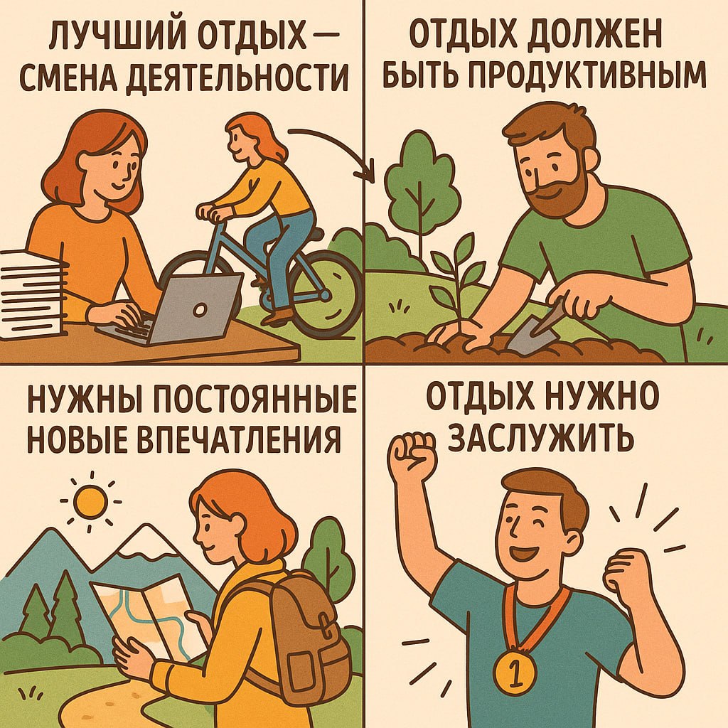 😌 О, отдых!
В ролях:
⚡️ «Лучший отдых — смена деятельности»
⚡️«Отдых должен быть продуктивным»
⚡️ «Нужны постоянные новые впечатления»
⚡️ «Отдых нужно заслужить»
Перед вами лучшие примеры мракобесия | Сетка — социальная сеть от hh.ru