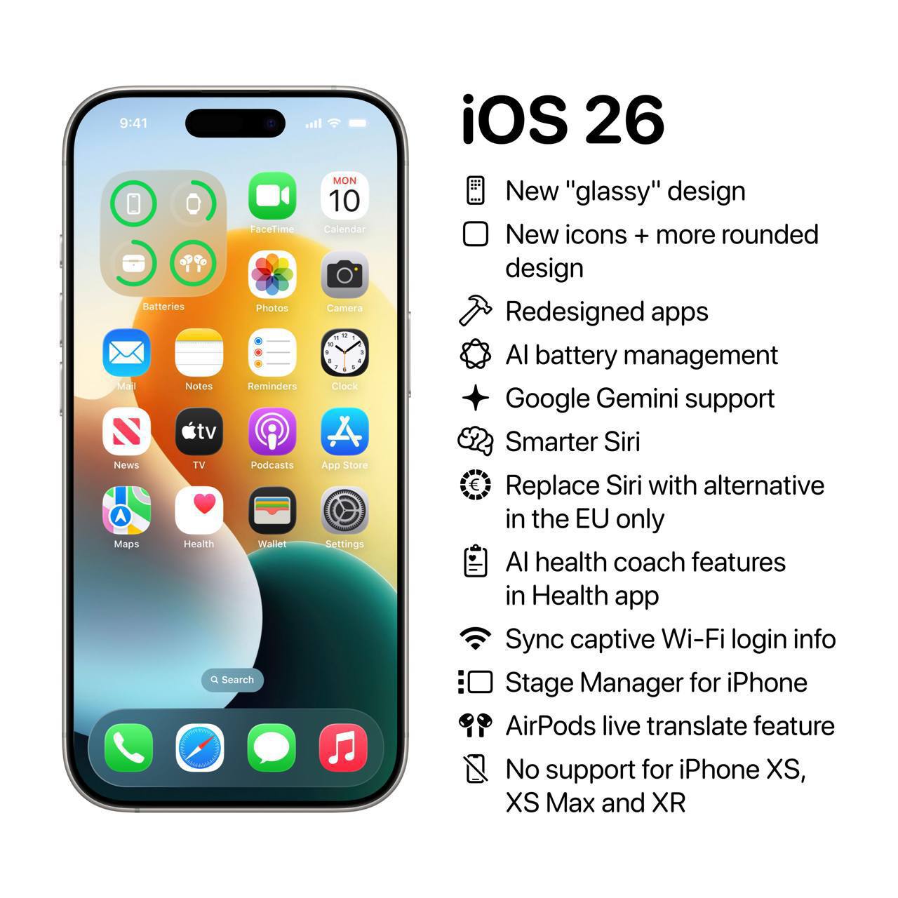 🍏 Всё, что мы знаем об iOS 26. | Сетка — социальная сеть от hh.ru