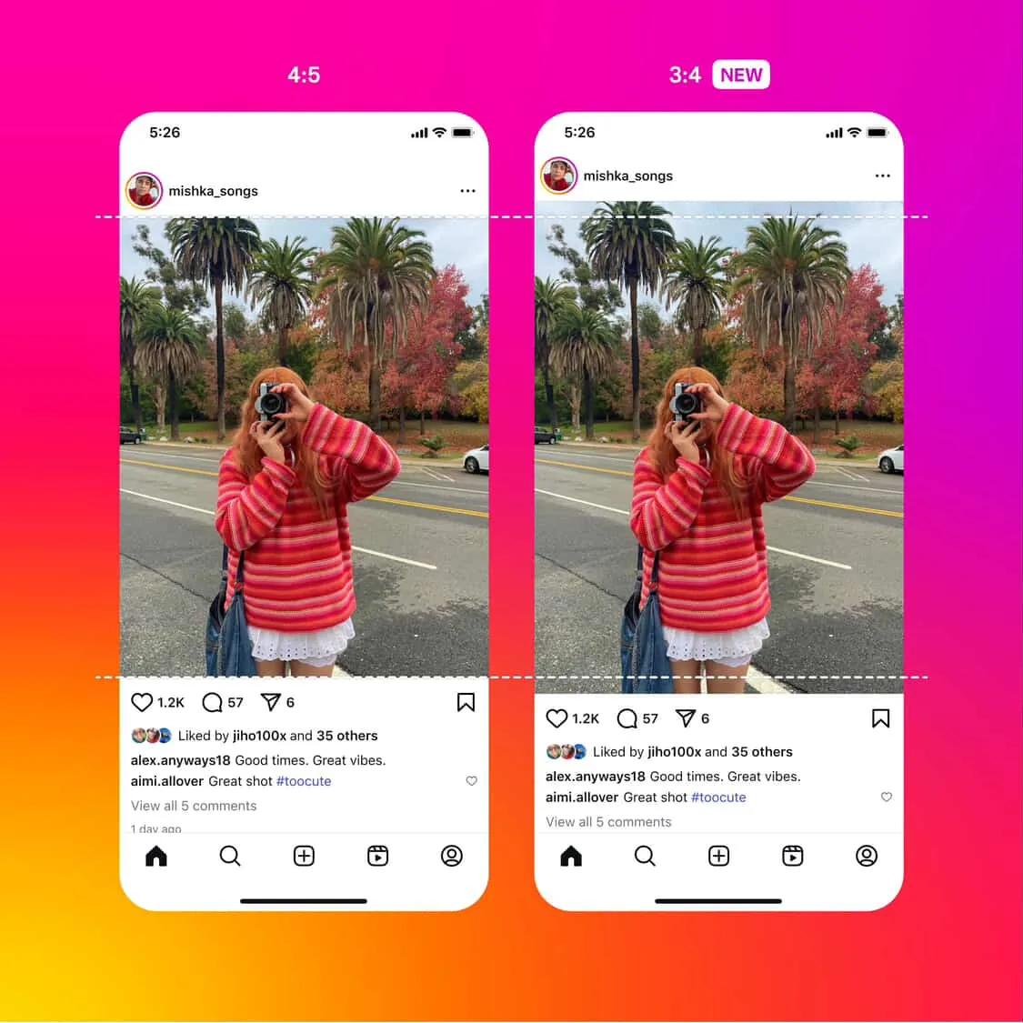 Instagram теперь отображает фотографии в формате 3:4 — это стандартное соотношение почти у всех камер смартфонов. Раньше такие кадры приходилось подгонять под квадрат или 4:5 | Сетка — социальная сеть от hh.ru