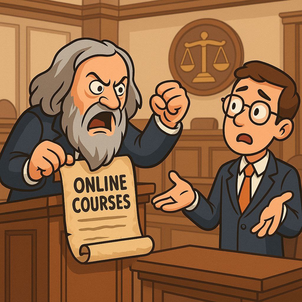 КУПИЛ ОНЛАЙН-КУРСЫ, А ТАМ ФИГНЯ? ВЕРХОВНЫЙ СУД РАЗРЕШИЛ ВЕРНУТЬ ДЕНЬГИ!🎓💸 
Кто не соблазнялся рекламой "успешного успеха" и не покупал онлайн-курс? 😏 
Освоить профессию за месяц, стать миллионером, за... | Сетка — социальная сеть от hh.ru