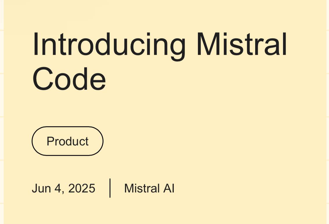ЛёшA ( LeChat), а точнее Mistral представили своего коддинг ассистента.
https://mistral.ai/news/mistral-code
Кстати самим Лёшей я частенько пользуюсь. | Сетка — социальная сеть от hh.ru