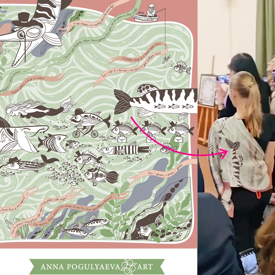 Принт для платка. Русская классика на шелке | Сетка — социальная сеть от hh.ru