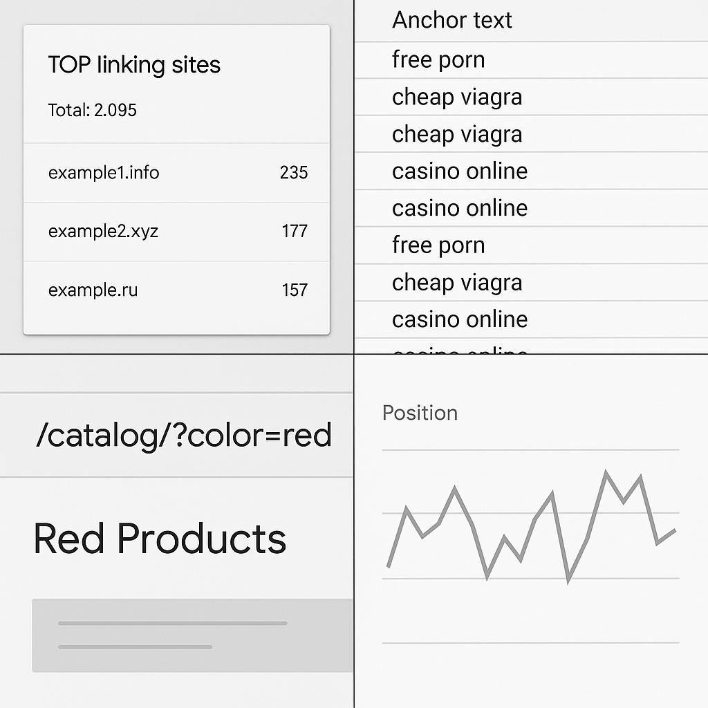 SEO для интернет-магазина. За последние 3 месяца в Google Search Console замечен всплеск ссылок с более 2000 новых доменов, большая часть которых:
— имеют домены .info, .xyz, | Сетка — социальная сеть от hh.ru