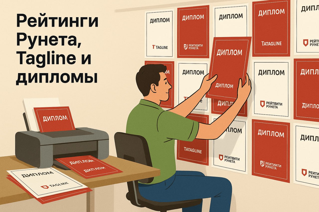 Рейтинг Рунета, Tagline и дипломы
Вышли два главных рейтинга для около-digital — Tagline и Рейтинг Рунета | Сетка — социальная сеть от hh.ru