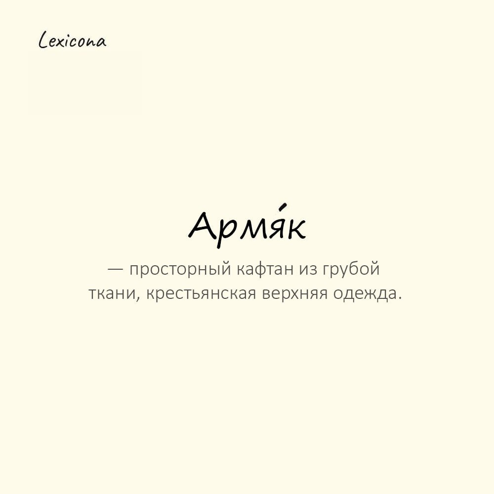 Армяк — просторный кафтан из грубой ткани, крестьянская верхняя одежда
Пример употребления:
Странник в армя́ке попросил ночлега у деревенских. | Сетка — социальная сеть от hh.ru