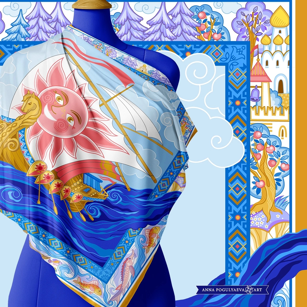 Принт в русском стиле, по мотивам сказки А.С. Пушкина | Сетка — социальная сеть от hh.ru