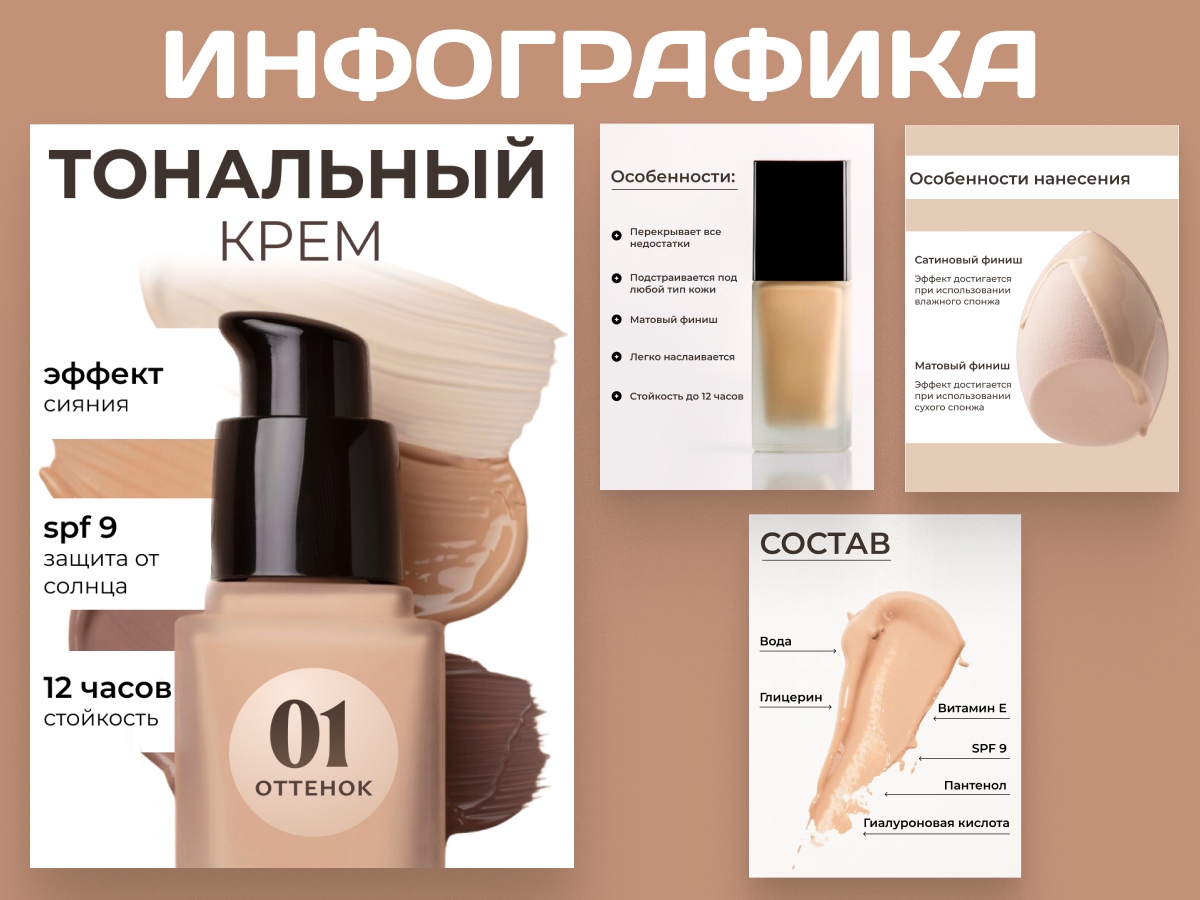 Инфографика для тонального крема | Сетка — социальная сеть от hh.ru