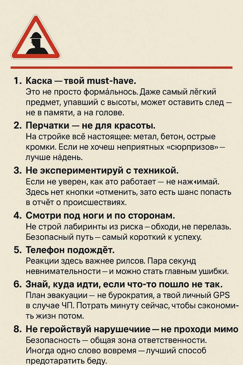 Безопасность на стройке: 8 правил, которые тебе пригодятся...
1. Каска — твой must-have.
Это не просто формальность | Сетка — социальная сеть от hh.ru