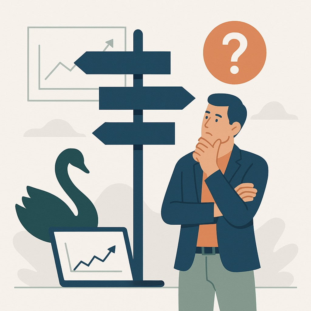 🧠 Как принимать решения в условиях неопределенности: метод McKinsey
Алгоритм работы с “черными лебедями”
В жизни руководителя всегда наступает момент, когда привычные схемы перестают работать | Сетка — социальная сеть от hh.ru