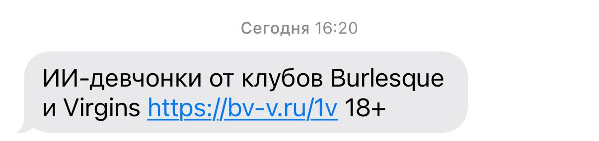 AI дошёл до пилона. Я больше не вывозю.
Сижу такой, значит, чаек попиваю, читаю product roadmap, думаю — не жизнь, а фигма. И тут ПИПЕЦ.
Приходит мне СМС от стриптиз-клуба | Сетка — социальная сеть от hh.ru