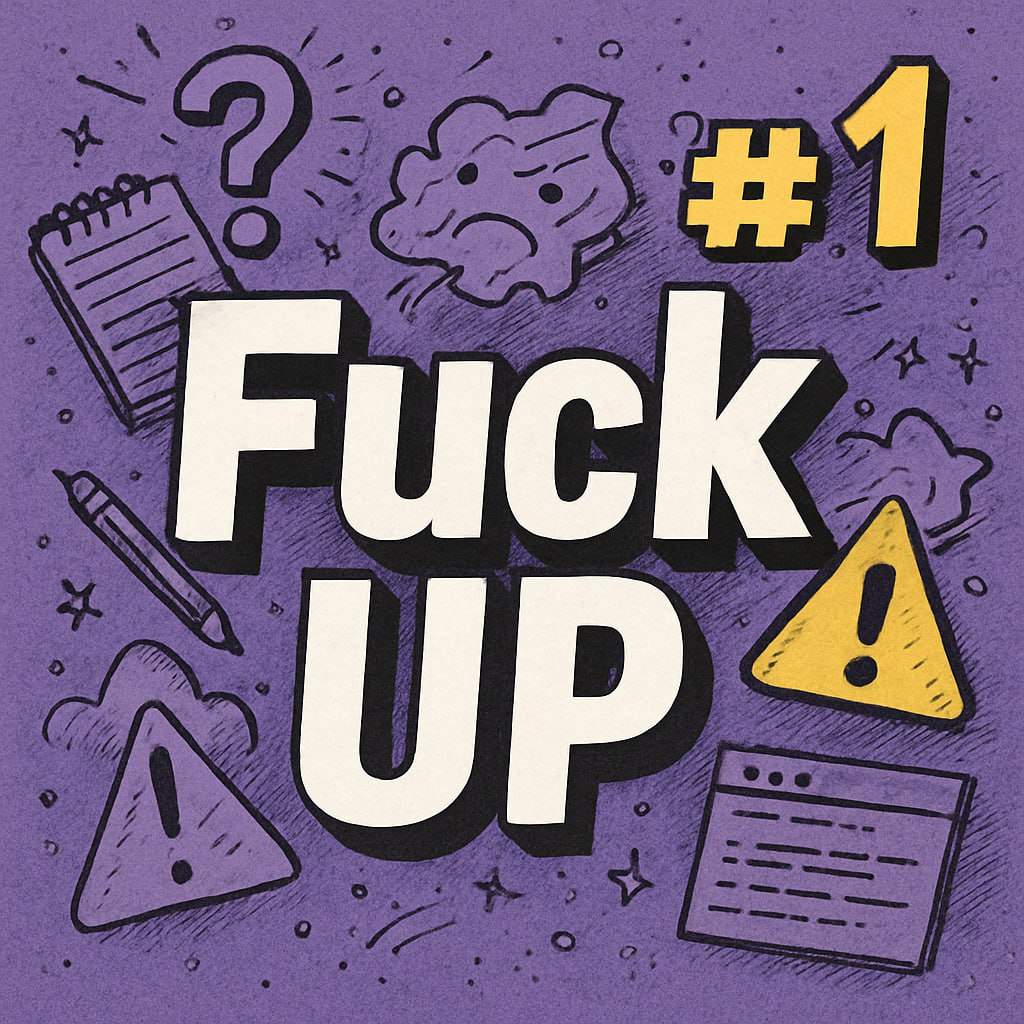 Fuck UP №1🔥Запускаю новую рубрику на канале — про факапы.
Буду делиться своими историями, чтобы показать: ошибки — это не конец света.
Вы тоже можете поучаствовать | Сетка — социальная сеть от hh.ru